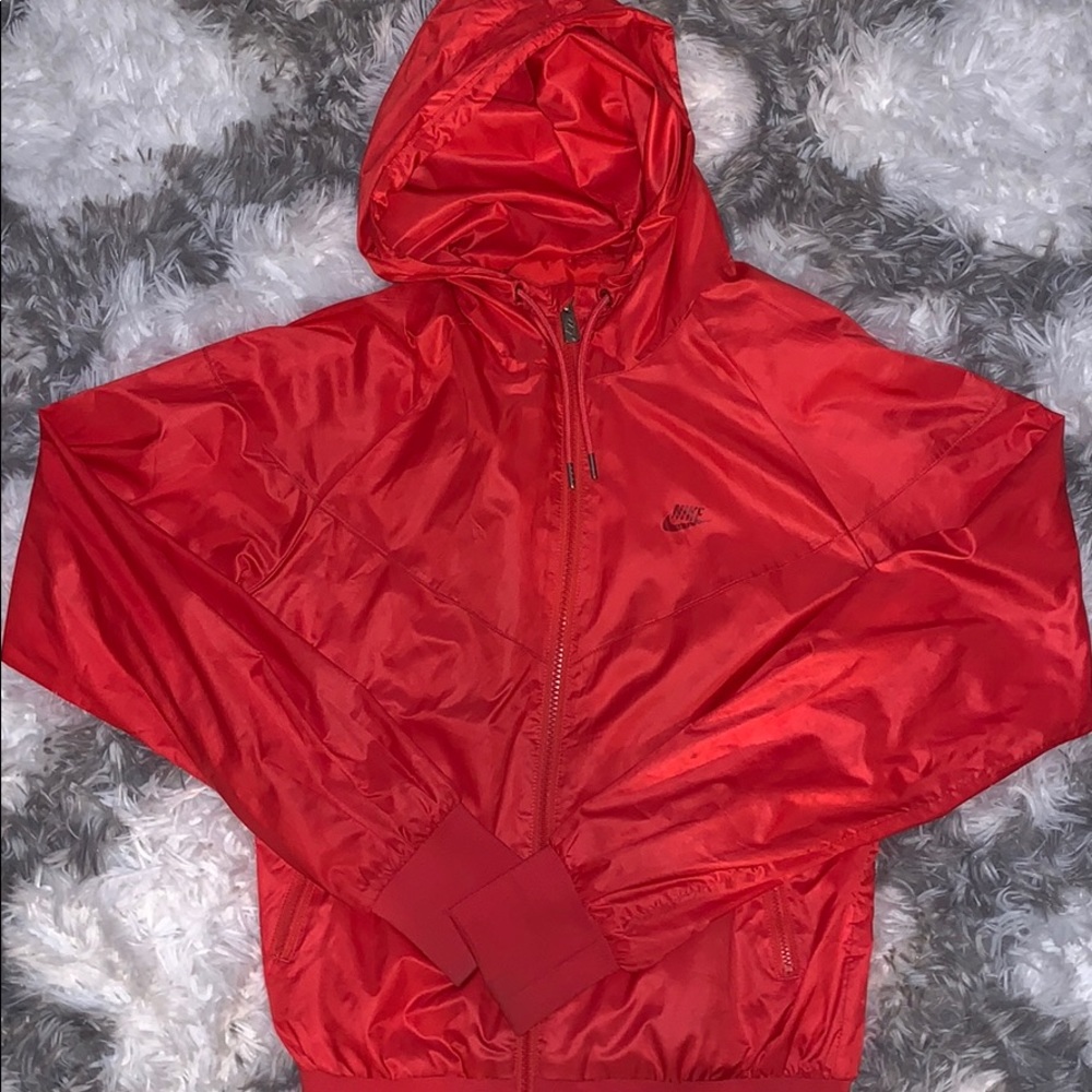 nike neon coral windbreaker